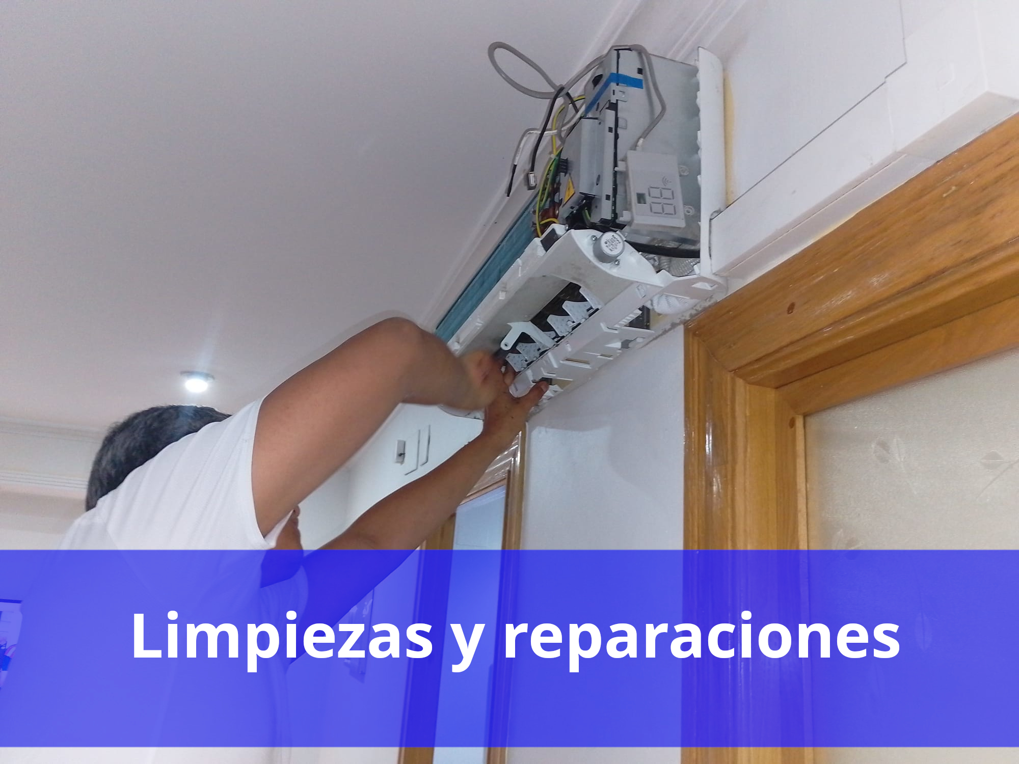 Limpieza y reparación de un split de aire acondicionado interior